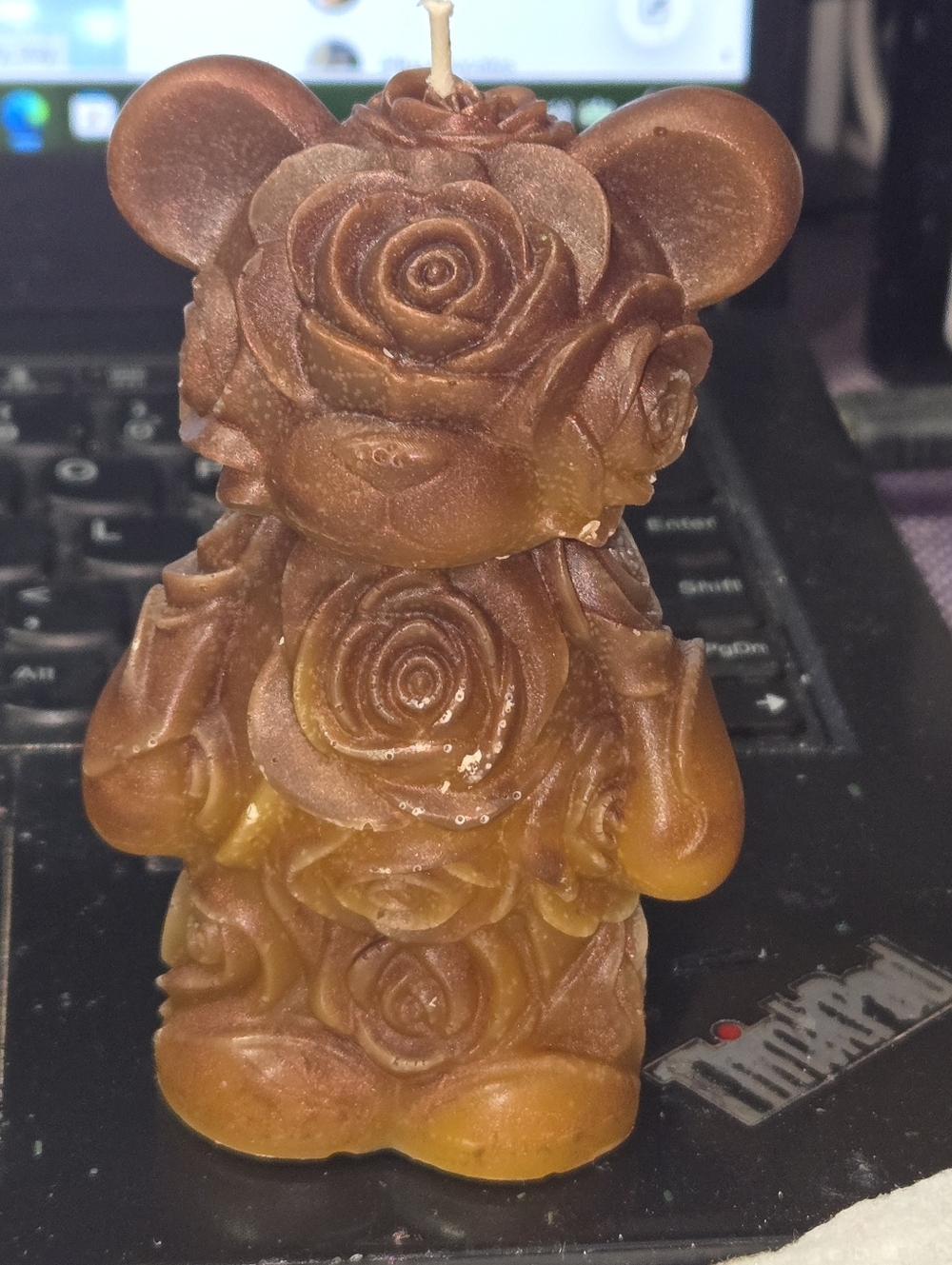 Adorable Floral Bear Candle